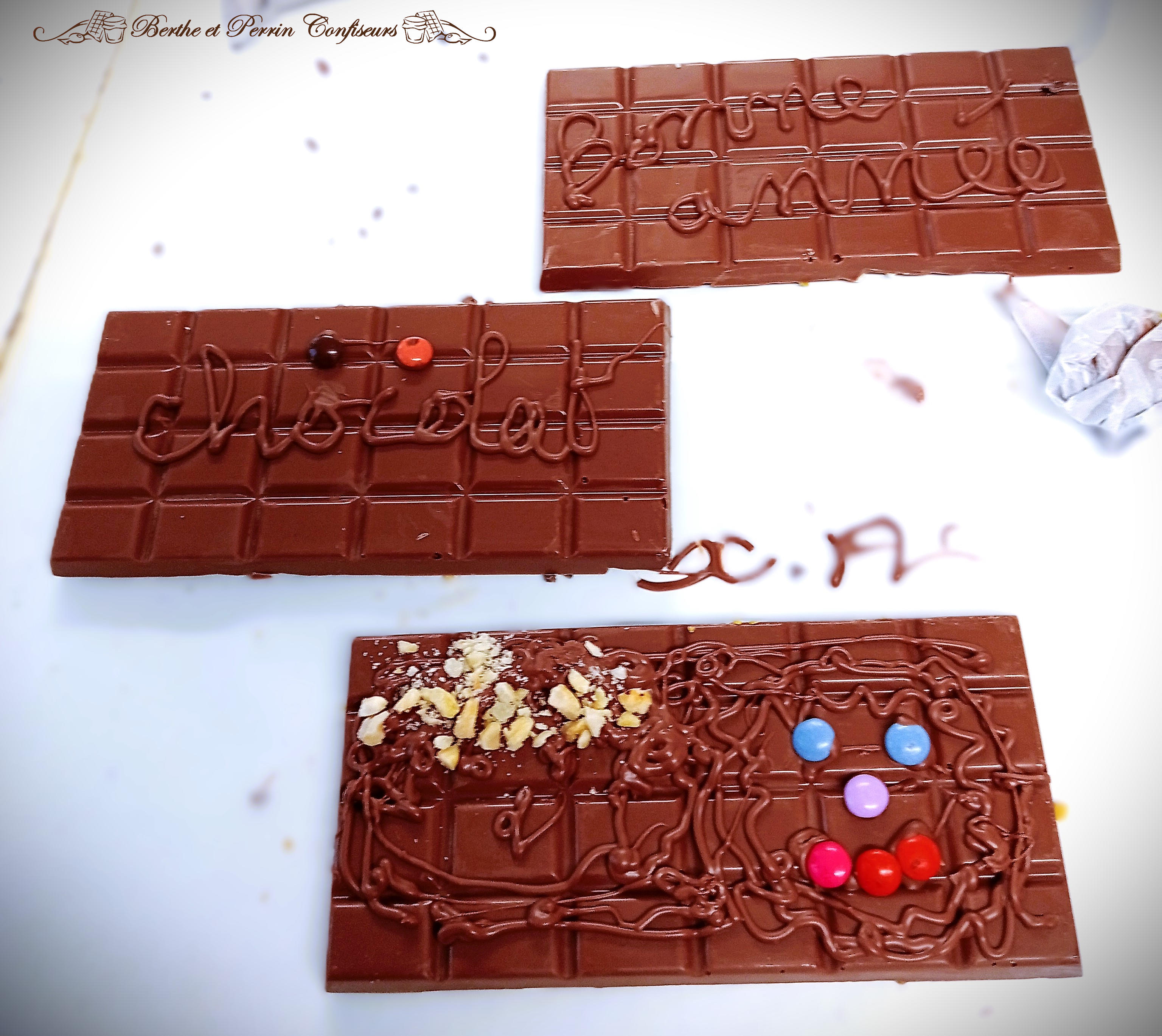 Tablettes de chocolat bonne année